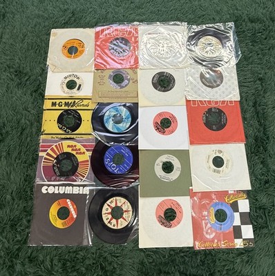 Lot of 20+ Vintage 45 RPM Vinyl Records Singles Rock Pop Soul Country Mixed