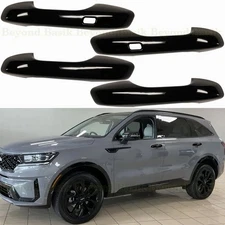 For 2021-2025 Kia Sorento GLOSS BLACK Door Handle COVERS With 2 Smart Keyholes