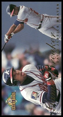 1994 Fleer Extra Bases #15 David Justice TALL BOY Game Breakers Atlanta Braves