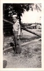 Vintage 1940s Boy in Military Uniform Snapshot Photo WWII Era USAAF Style