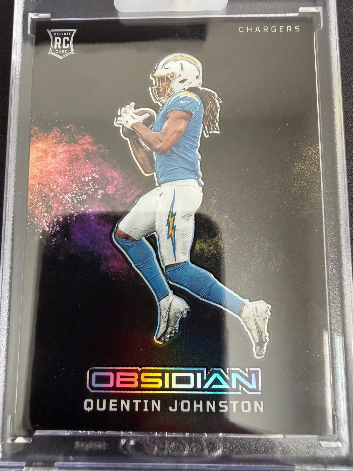 2023 Panini Obsidian - Black Color Blast Quentin Johnston #5 (RC)