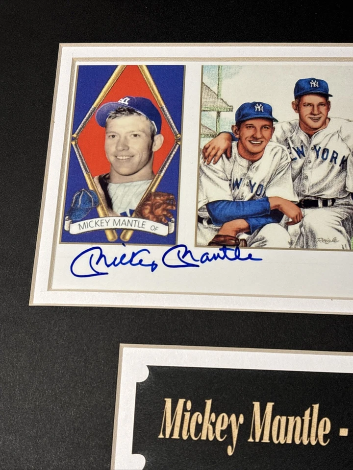 VTG MICKEY MANTLE & WHITEY FORD SIGNED 5x9 NEW YORK YANKEES YMC SPORTS COA 11x12 - Image 4 of 4