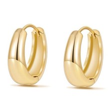 Gold Hoop Earrings for Women, Gold Chunky Hollow Thick Hoops Earrings for 19mm