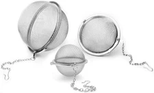 3Pcs Stainless Steel Fine Mesh Seasoning Ball Kitchen Soup Spice Stew Filter Kit