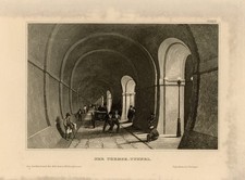 England London Thames Tunnel River Thamse Historical View Steel Engraving 19th Century