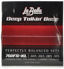 La Bella 760FS Deep Talkin' Bass Flatwound Bass Strings - Extra Long