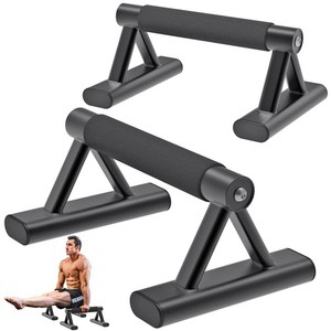 SELEWAERE Metal Parallettes Floor Workout Push Up Handles Non-Slip Pushup Bar...