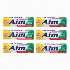 Aim Toothpaste 6 oz Pack of 6 Fresh Mint Gel Cavity Protection Whitening