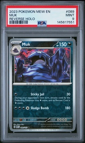 2023 POKEMON MEW EN-151 REVERSE HOLO #089 MUK PSA 9