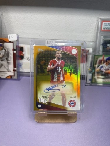 2025-26 Topps UEFA Club Competitions Autographs Gold Foil Harry Kane Auto 23/50