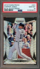 2019 Panini Prizm #201 Chipper Jones Blue Wave /60 GEM-MT PSA 10 Braves 9674