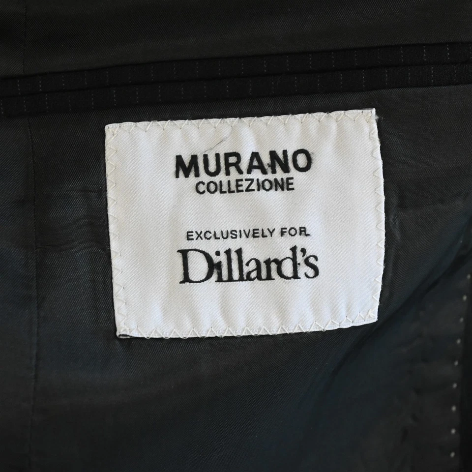 Murano 38R черный в полоску шерсти мужской блейзер костюм куртка спортивное пальто - Изображение 4 из 4