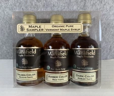 Mount Mansfield Organic Pure Vermont Maple Syrup Grade Sampler Gift Set  3 Pack