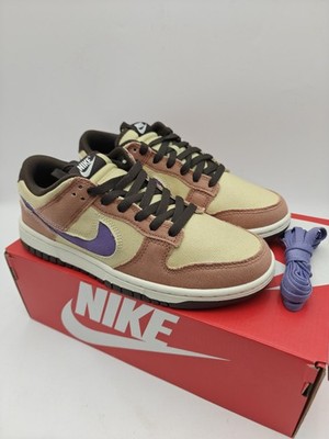 Nike Dunk Low Retro SE Shoes Mens Size 8 Brown Purple Canvas HF3141-200 Sneaker