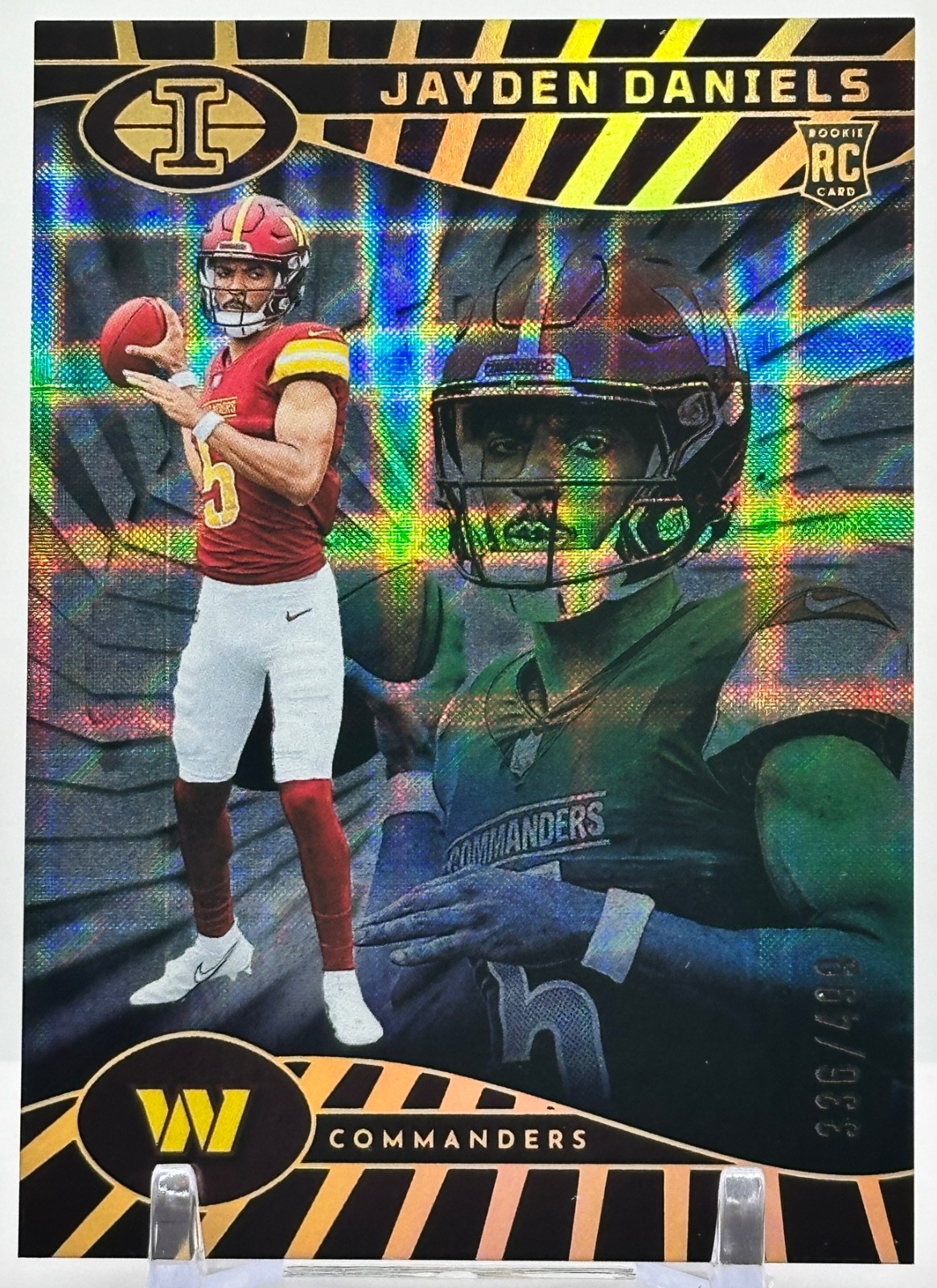Jayden Daniels 2024 Panini Illusions - #93 Trophy Collection Mirrored /499 (RC)