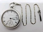 Antique 1874 ILLINOIS 'Hoyt' Victorian Gents Key Wind Coin Silver Pocket Watch