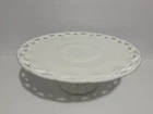 Vintage Pitman Dreitzer Colony Lace White Milk Glass Pedestal Cake Stand Wedding