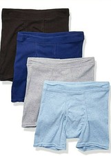 Hanes Big Ultimate Long Leg Boxer Brief 4-Pack Assorted Boys Size Large ZP-3146
