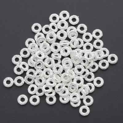 25 HOCHWERTIGE sehr schöne Spacer/Zwischenteile ABACUS 0,56 mm Versilbert . 805