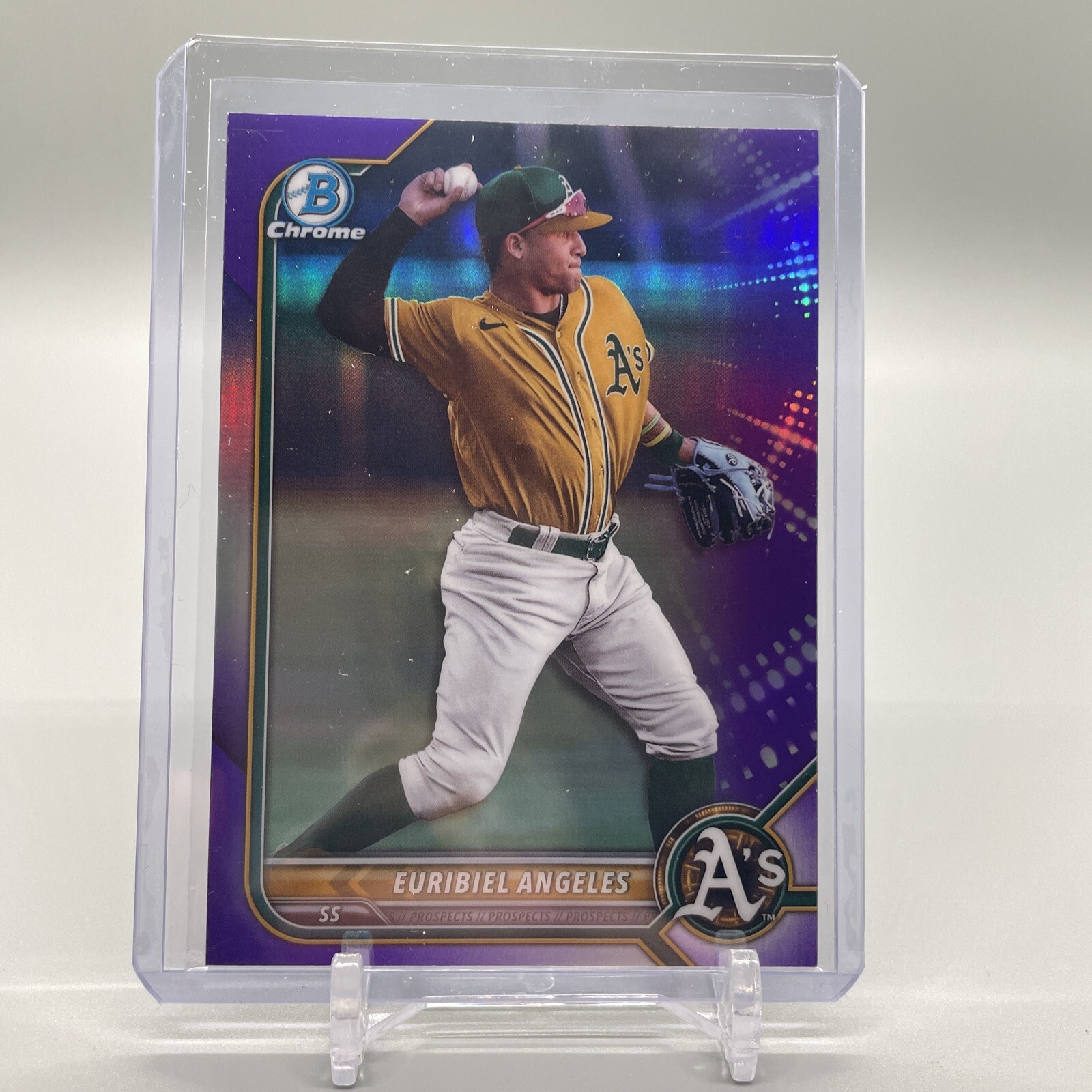 Euribiel Angeles 2022 Bowman Chrome Purple Refractor 1st Bowman/250 BCP-32