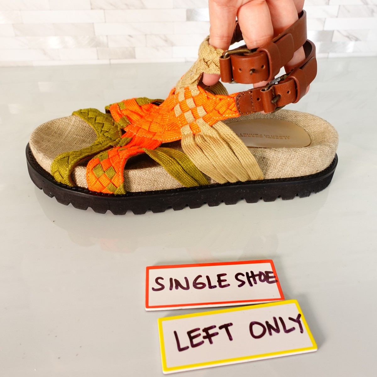 Alberta Ferretti Womens Sandal 36 SINGLE SHOE Left Amputee Flat Strappy  Italy