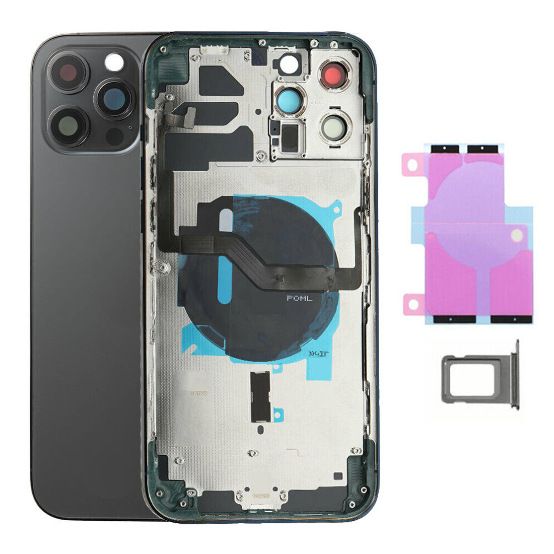 For iPhone 12 Pro Max Back Cover Housing Glass Battery Door