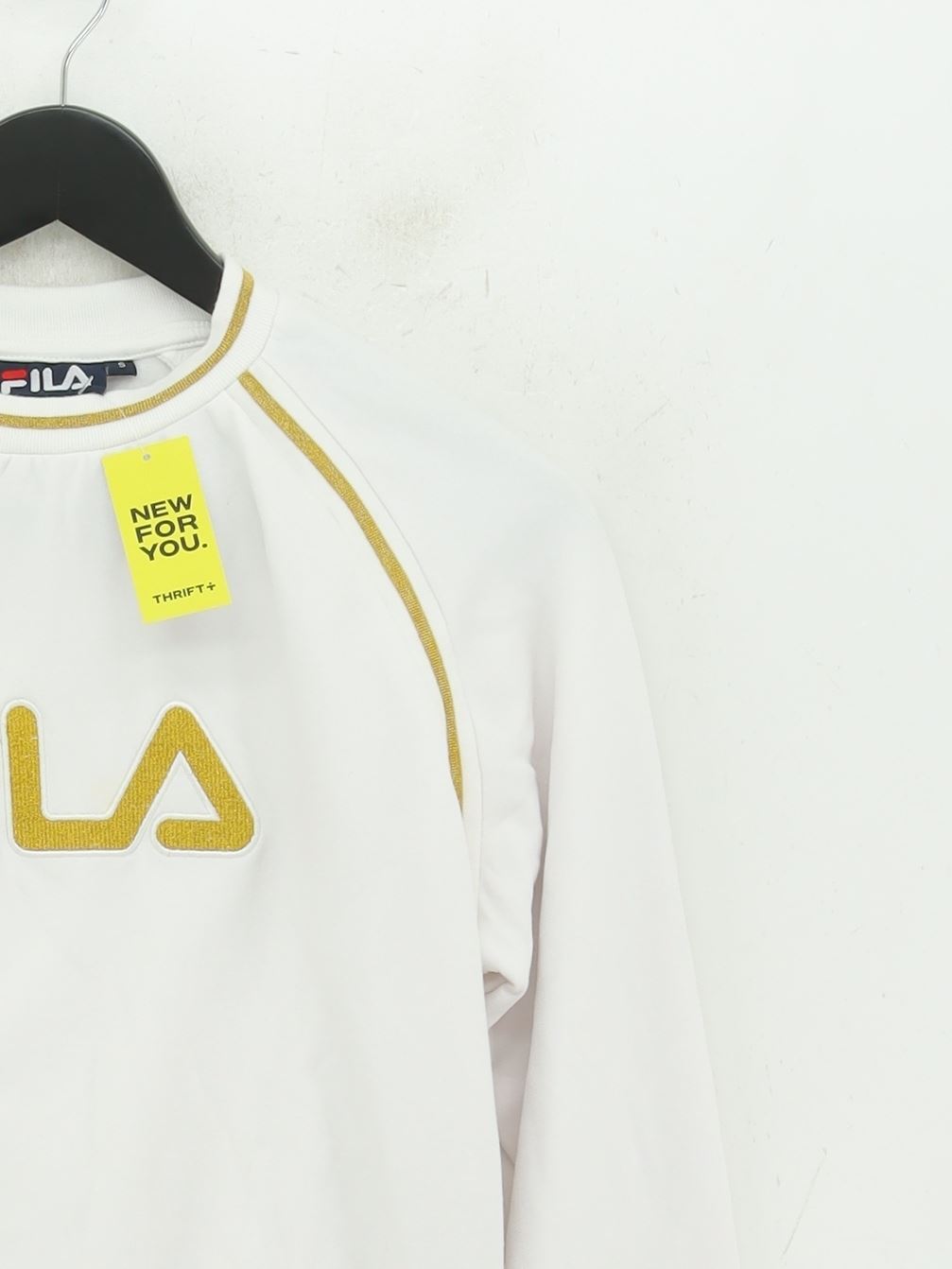 Felpa donna Fila con cappuccio S bianca in cotone con pullover in poliestere