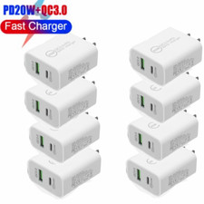 Lot 20W PD QC Fast Charger USB C Power Adapter Block For iPhone 14 13 12 11 XR 8