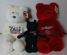 3 Dale Earnhardt Jr Nascar Plush Gold'n BEARS 2001 15" 3 8 w/tags white red,