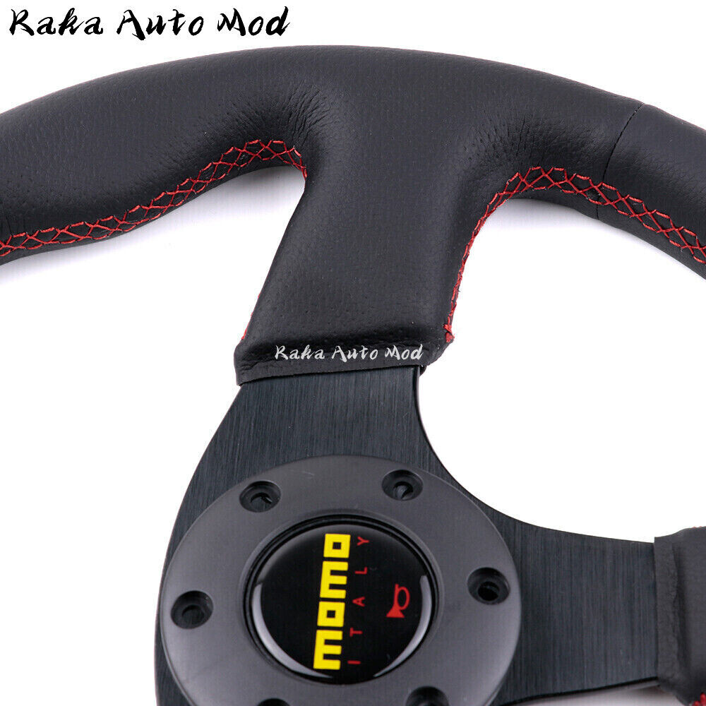 13inch momo Perforated Genuine Leather Drift Sport Steering Wheel