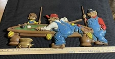 Vtg Wall Decor/Art Hillbilly Pool Hall 1971 Sexton Metal Mold Art 21'' x 11"