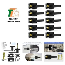 Door Levers, Matte Black Door Handles Heavy Duty Bed and Bath Door Locks Inte...