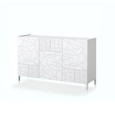 MADIA FAUST GRAPHIC REALIZZATA IN MDF LACCATA BIANCO LUCIDO ORESTELUCHETTA