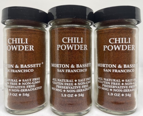 POLVERE DI PEPERONCINO NATURALE 1,9 once di Morton & Bassett San Francisco lotto di 3 confezioni Deli