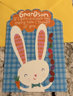 Happy Easter Grandson Cute and Funny 5 x7  Hallmark Greeting Card