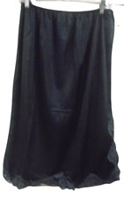 Ventura Plus Size Nylon Half Slip 28" Long - Size 1X BLACK SIDE SLIT  4756