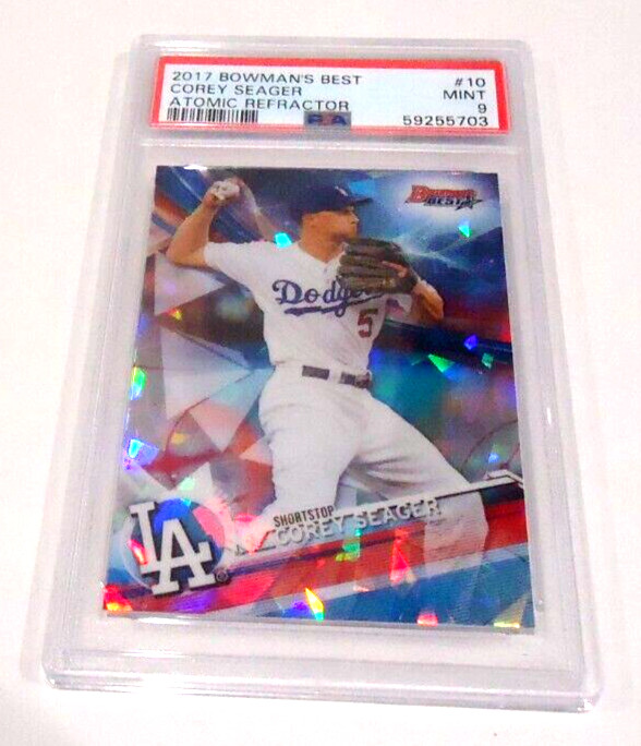 2017 Bowman's Best Corey Seager #10 Atomic Refractor PSA 9 - Dodgers/Rangers