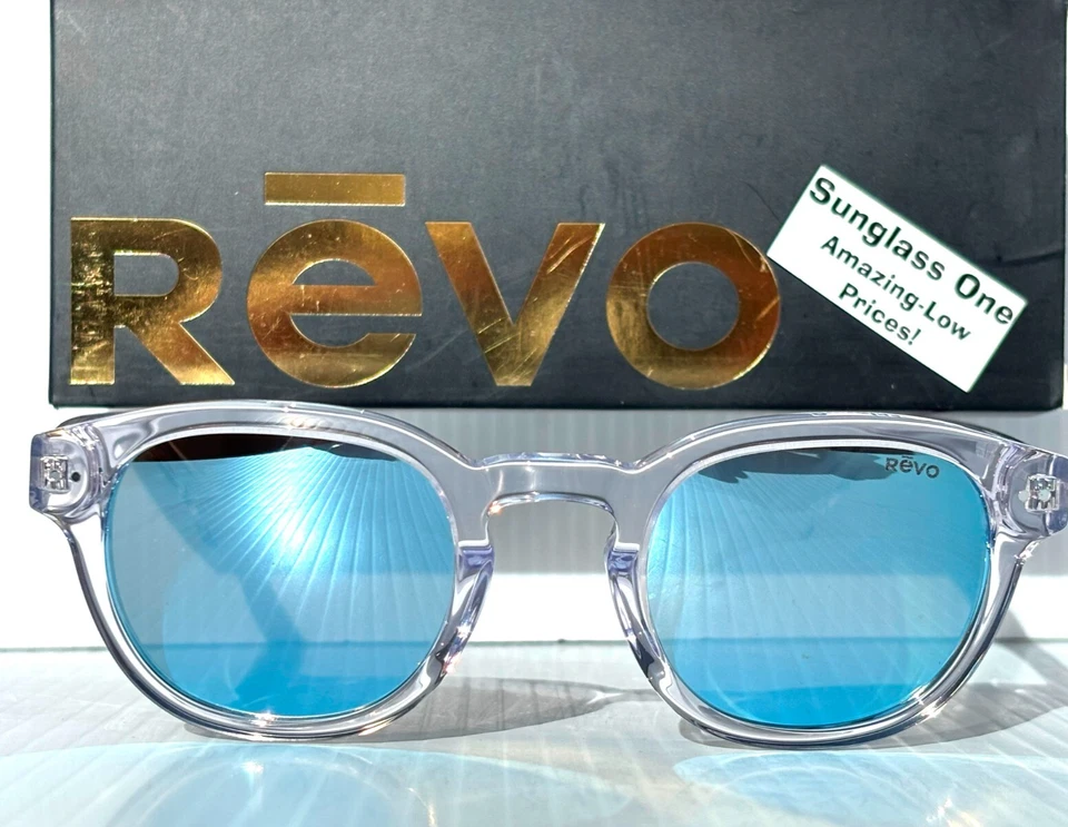 NOVO óculos de sol Revo STERLING brilhante cristal claro lente azul polarizado 1255 09 BL - Imagem 2 de 4