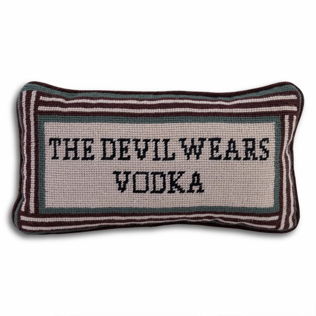 Furbish - Devil Wears Vodka 8" x 14" Needlepoint Pillow - CEL-1