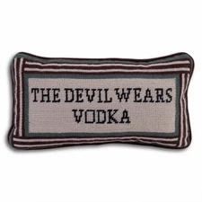 Furbish - Devil Wears Vodka 8" x 14" Needlepoint Pillow - CEL-1