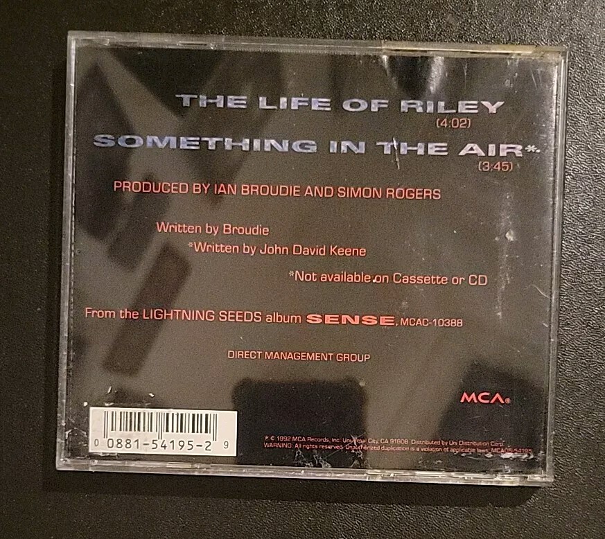 Lightning Seeds CD hit single The Life of Riley something in the