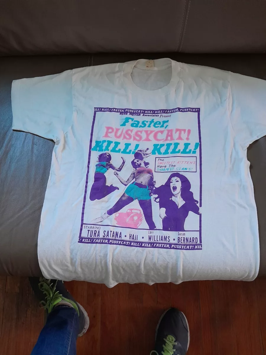 FASTER PUSSYCAT KILL KILL RARE VINTAGE TEE SHIRT XL 80S SCREEN