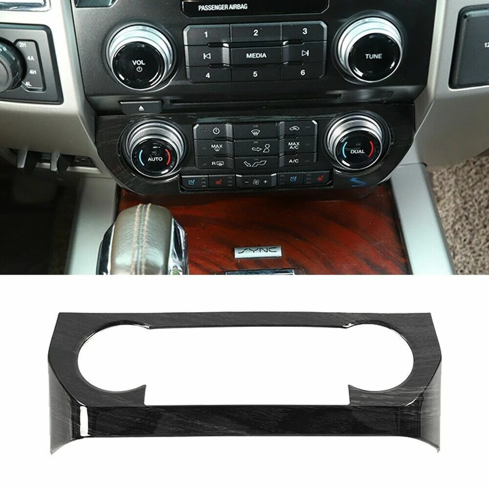 Kit de cubierta de tapicería de decoración interior de automóvil de grano de madera negro para Ford F150 2015-2017 Foto 4 de 4