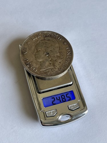 Argentina 1882 Silver Un Peso Weight 24.85g - Picture 4 of 4