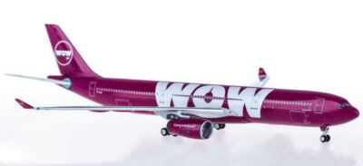 1:400 AeroClassics WOW AIR AIRBUS A330-300 Passenger Airplane Diecast Model