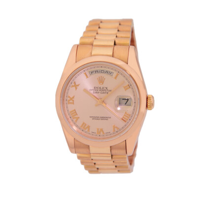 ROLEX 18K Rose Gold 36mm Rolex Day-Date President 118205 Box Warranty MINTY