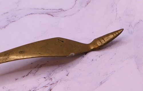 Vintage Large Brass Serving Spoon Gold Tone - Picture 5 of 8