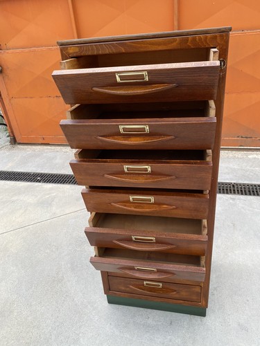Schedario Antico Vintage In Faggio - Foto 11 di 12