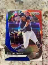 2020 PANINI PRISM WAVE RED BLUE WHITE PRIZM ROOKIE CARD BREWERS TYRONE TAYLOR 69