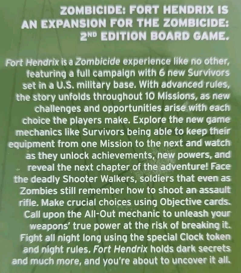 Cool Mini Or Not Zombicide 2nd Edition Fort Hendrix Expansion Complete SEALED - Image 4 of 4